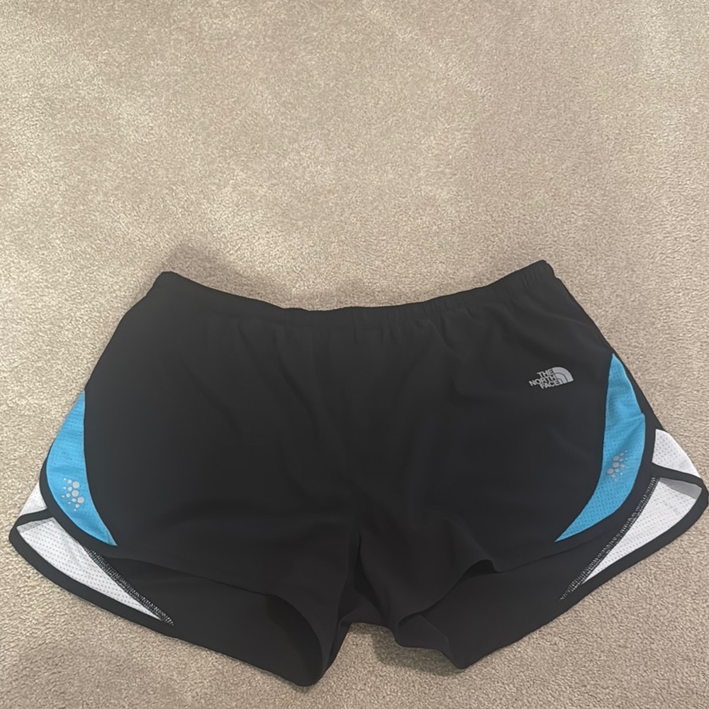The North Face Black and Blue Athletic Shorts